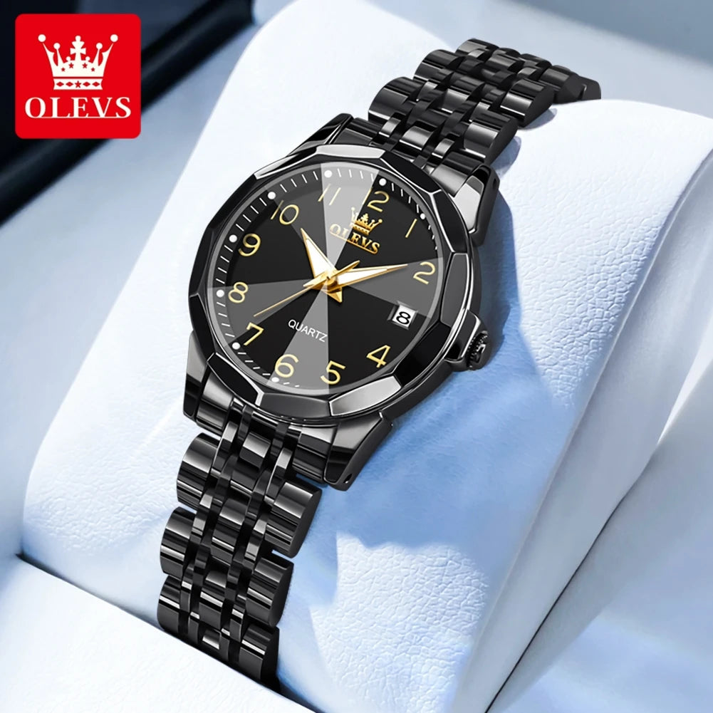 OLEVS 9970 Quartz Wristwatch — Stainless Steel Men's Watch with Date Display
