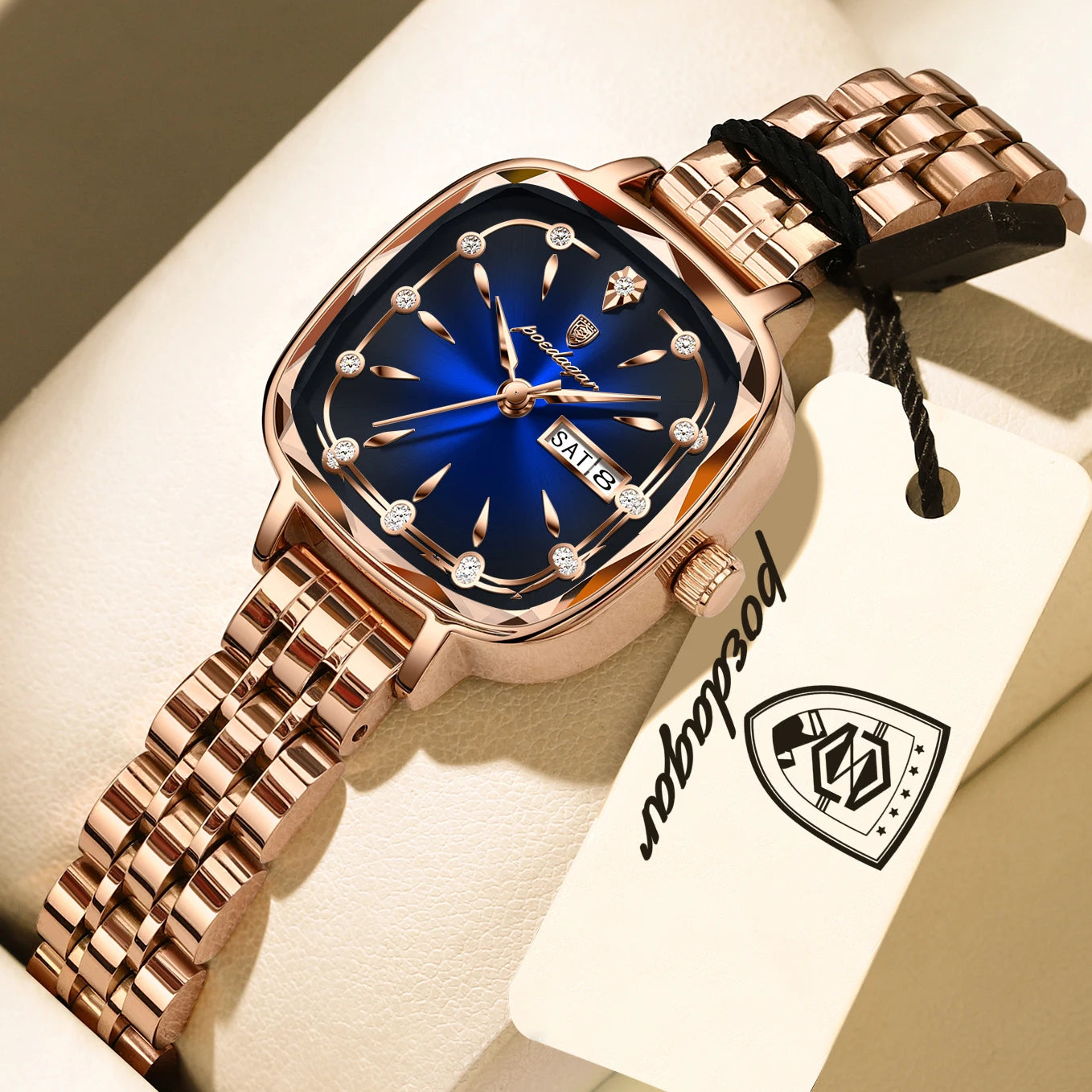 POEDAGAR Luxury Women's Watch — Elegant Stainless Steel Quartz Wristwatch
