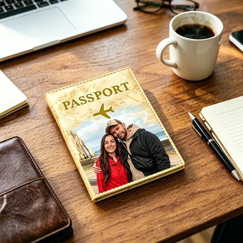 Custom Photo Passport Cover — Durable Travel Document Holder with Card Slots