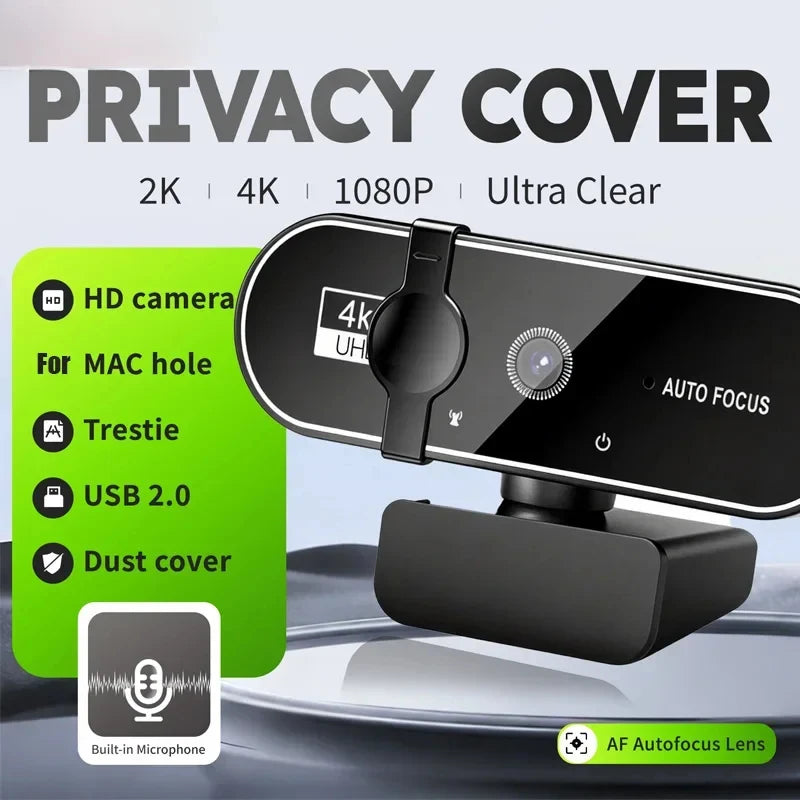 High Definition USB Webcam — Auto Focus Video Camera with Microphone