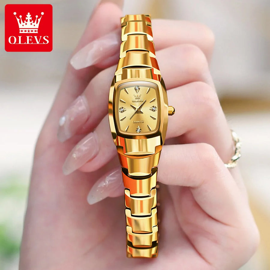 OLEVS 7006 Tungsten Steel Women's Watch — Elegant Luxury Quartz Set