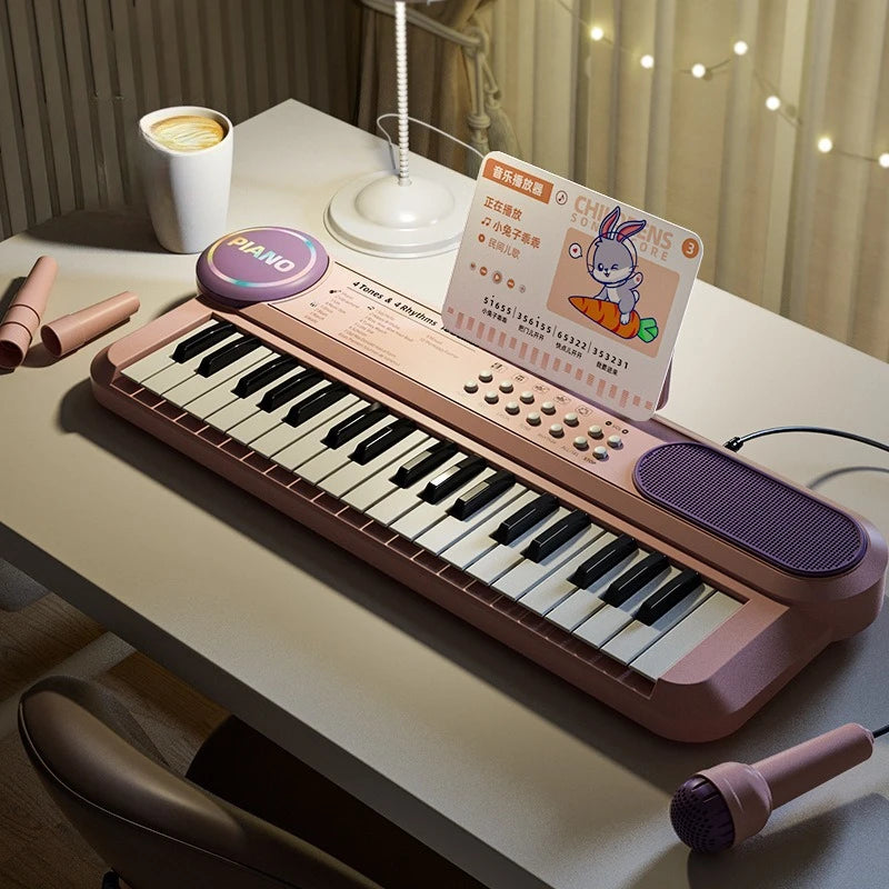 37-Key Electronic Kids Keyboard — Musical Learning Toy with Microphone