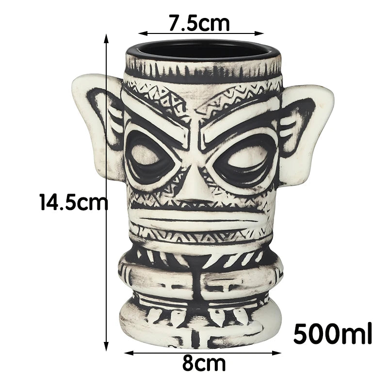 cocktailgeek Ceramic Tiki Mugs — Tropical Sculptural Drinkware for Home Bars