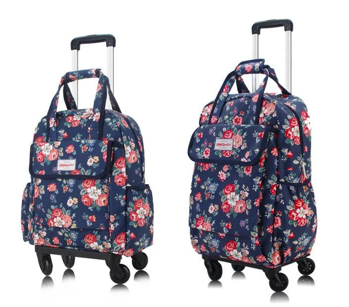Women's Oxford Rolling Backpack — Versatile Travel Trolley Luggage
