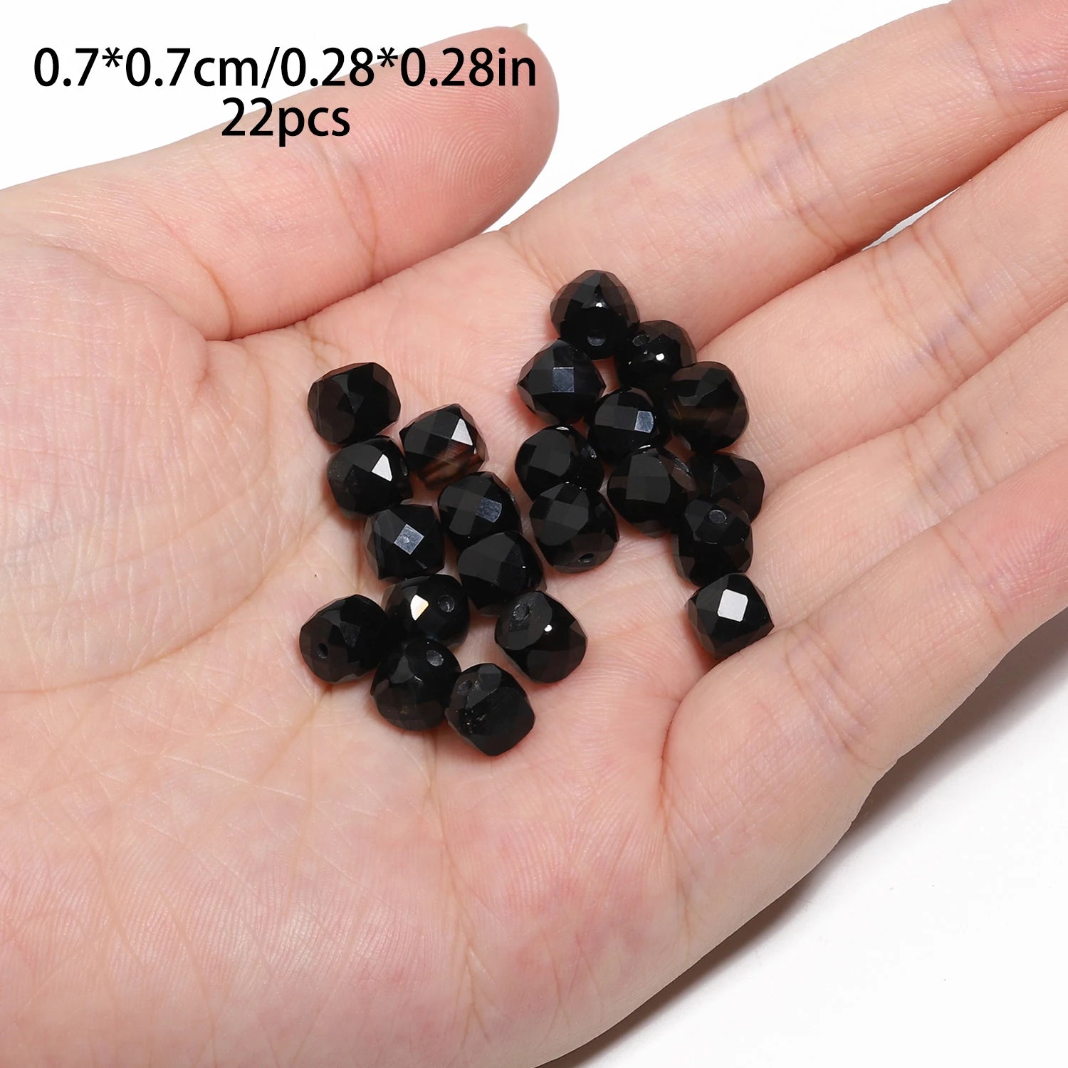 Kuoyu Black Stripe Onyx Cube Beads — Faceted Natural Stone Square Spacers