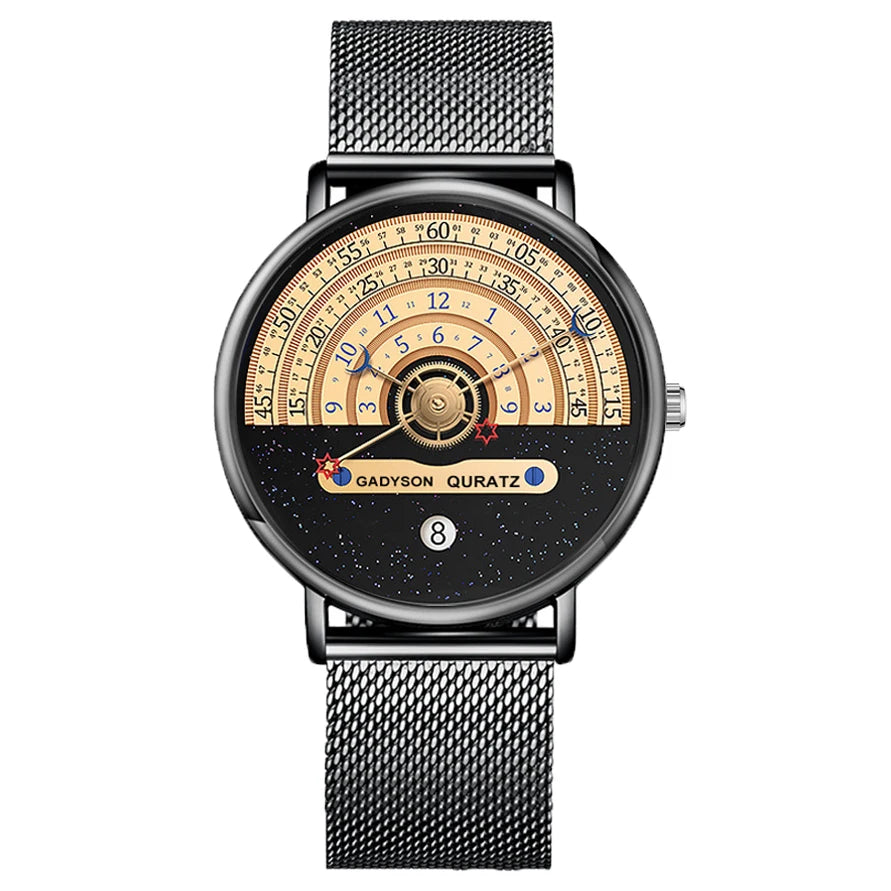 Men's Business Quartz Watch — Fashionable Stainless Steel Wristwatch with Auto Date