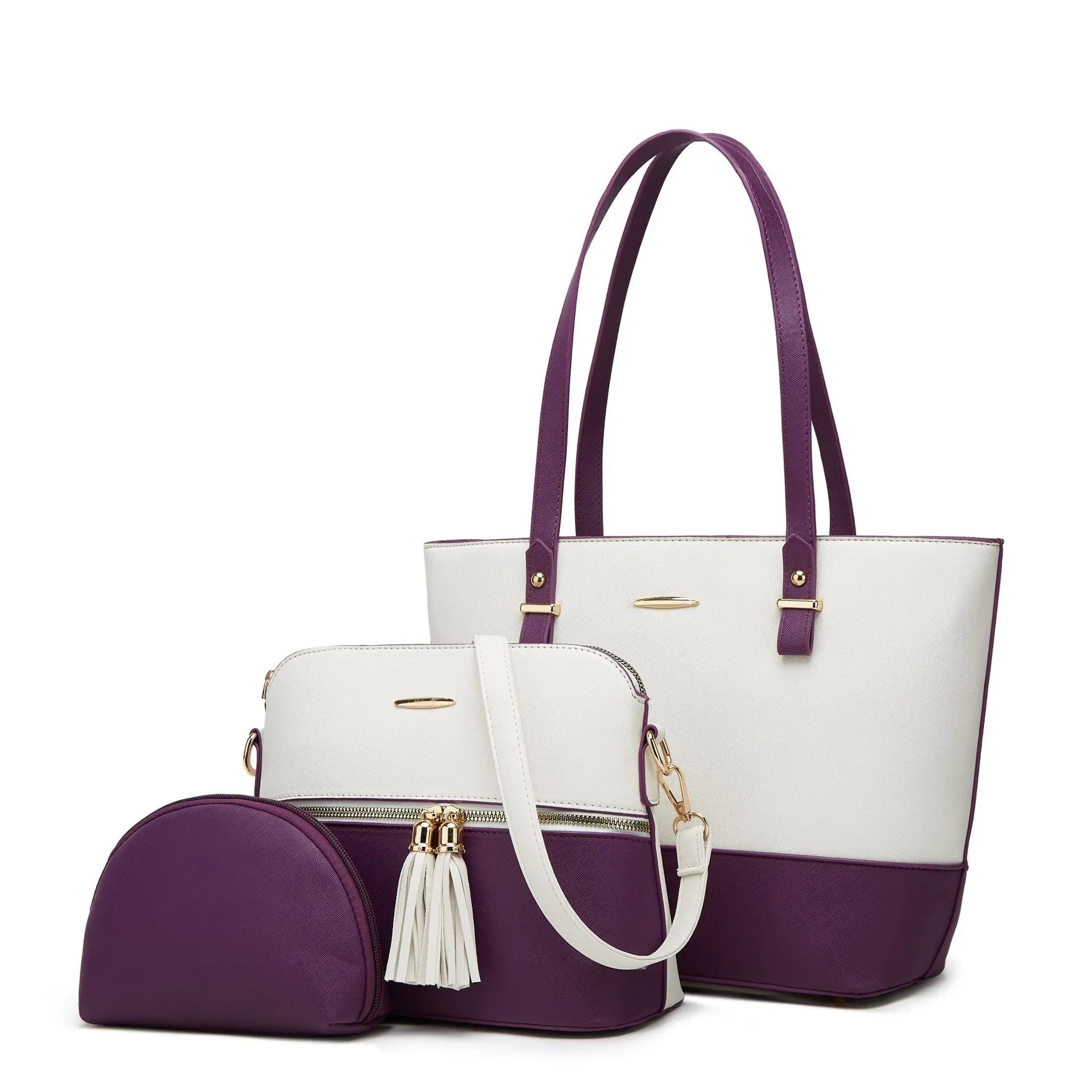 Kalsooni Women's 3-Piece Handbag Set — Fashionable Tote and Crossbody Bags
