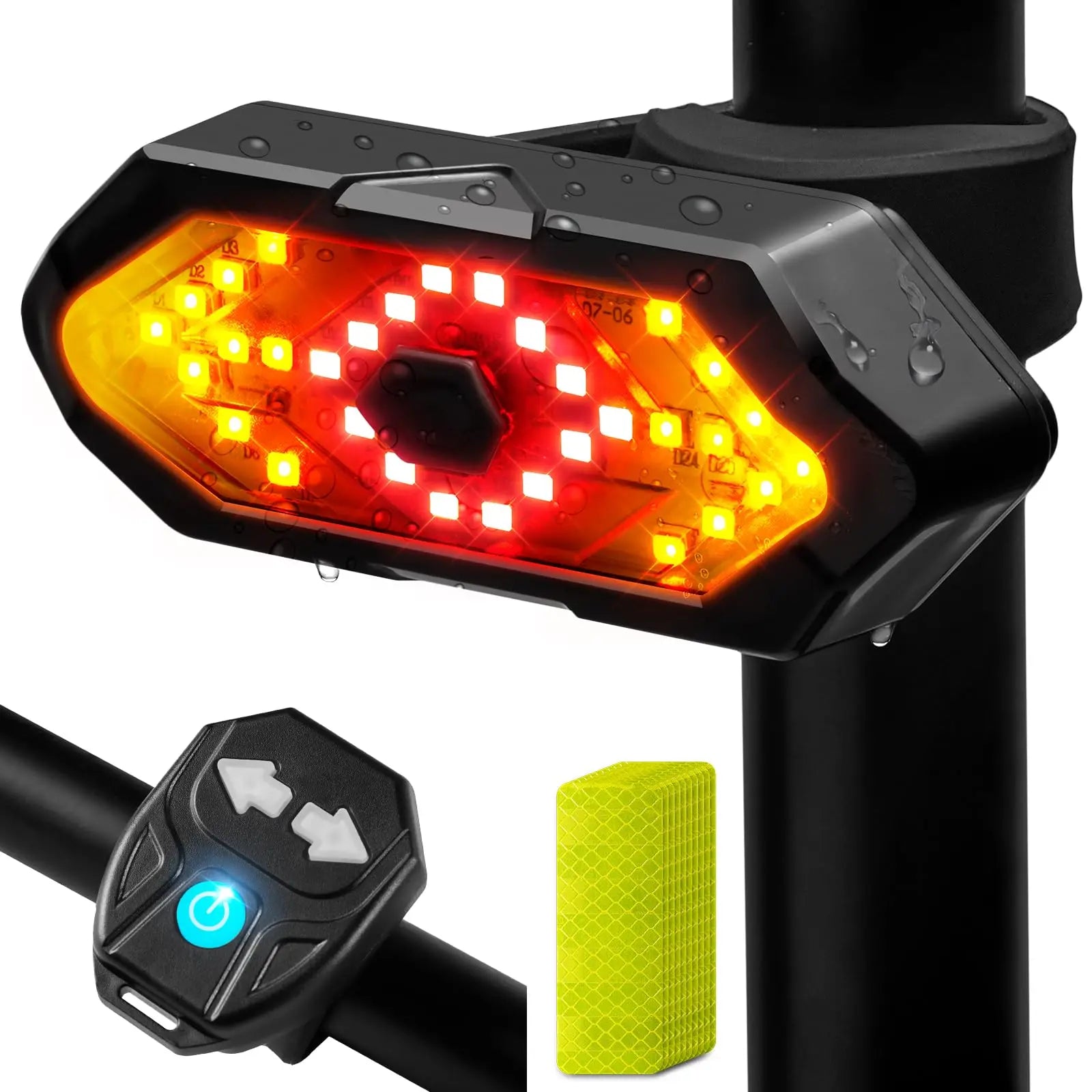 FZCSPEED USB Rechargeable Bike Light Set — Waterproof Tail Light with Turn Signals