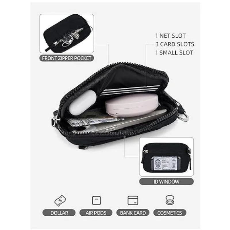 UOSU Puffer Wristlet Wallet — Quilted Nylon Travel Organizer
