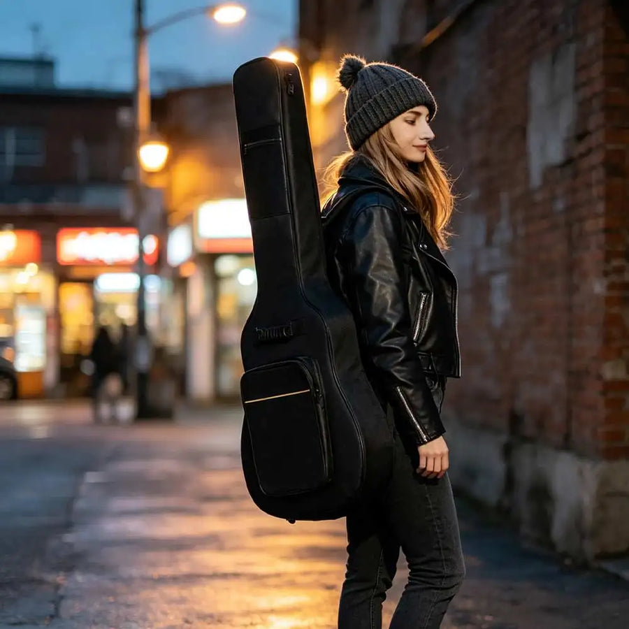 Soft Waterproof Acoustic Guitar Bag — Padded Instrument Case with Double Straps