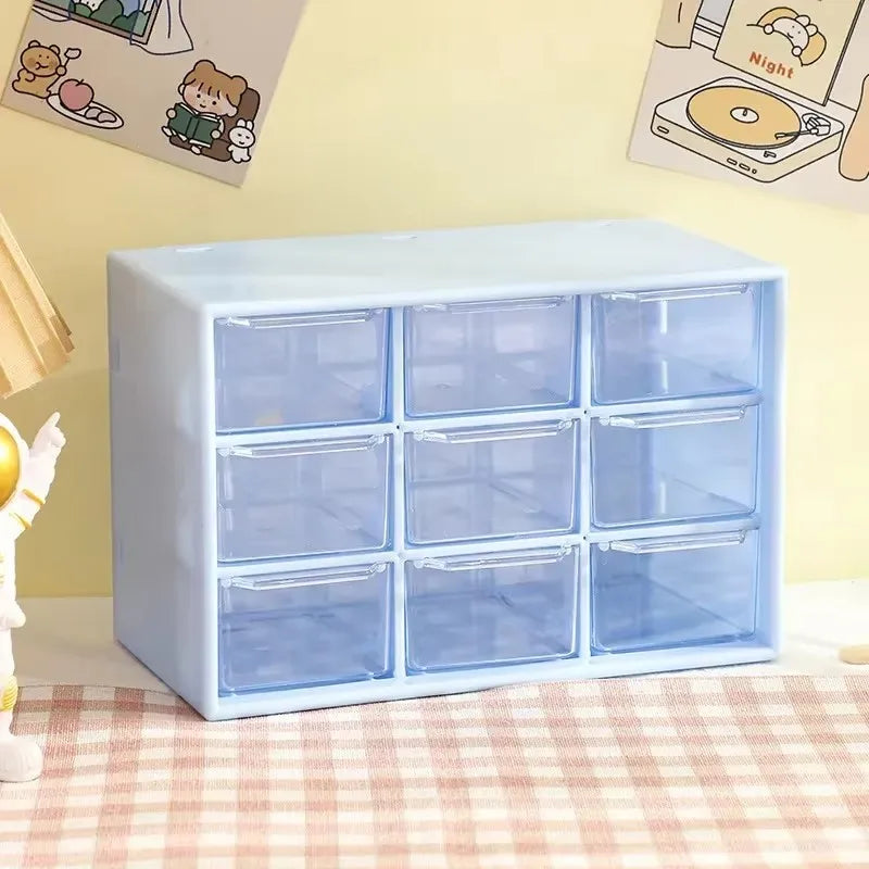 Clear Plastic Desk Organizer — Multi-Section Storage with Mini Drawers