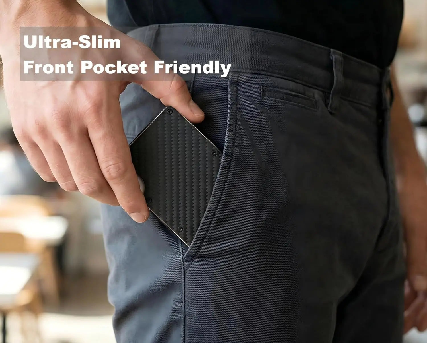 FZCSPEED Carbon Fiber RFID Blocking Wallet — Slim Metal Money Clip & Card Holder
