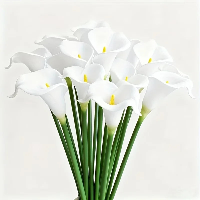 Artificial Calla Lily Flowers — Lifelike PU Floral Arrangement for Decor