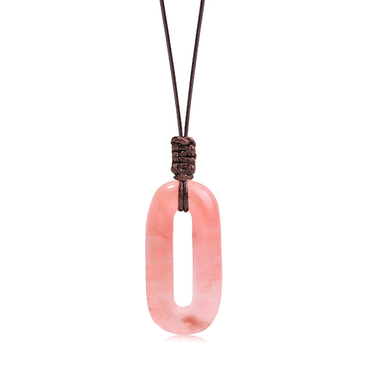 Natural Gemstone Circle Pendant — Ethnic Style Crystal Necklace