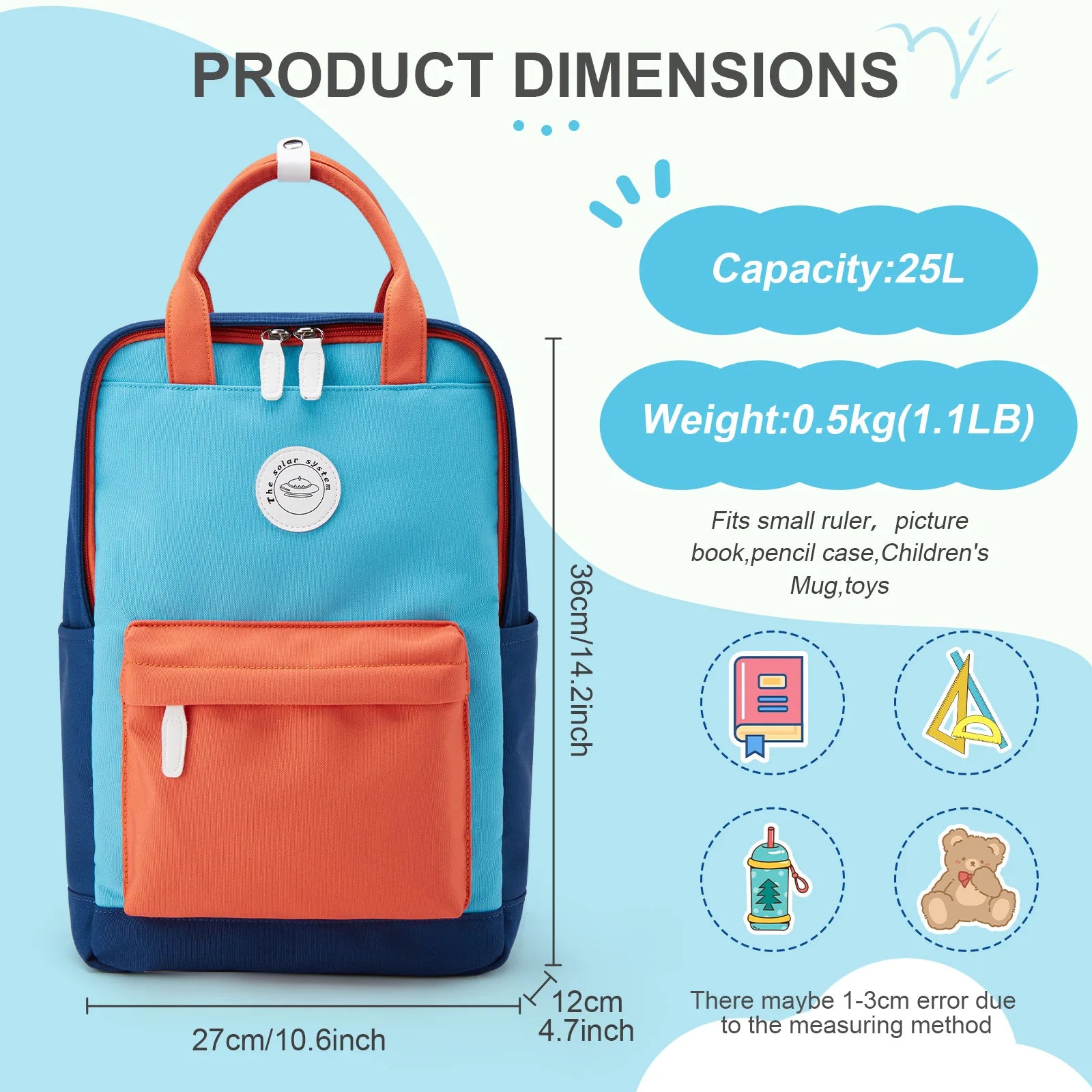 Fewchor Unisex School Backpack — Lightweight Patchwork Daypack for Students