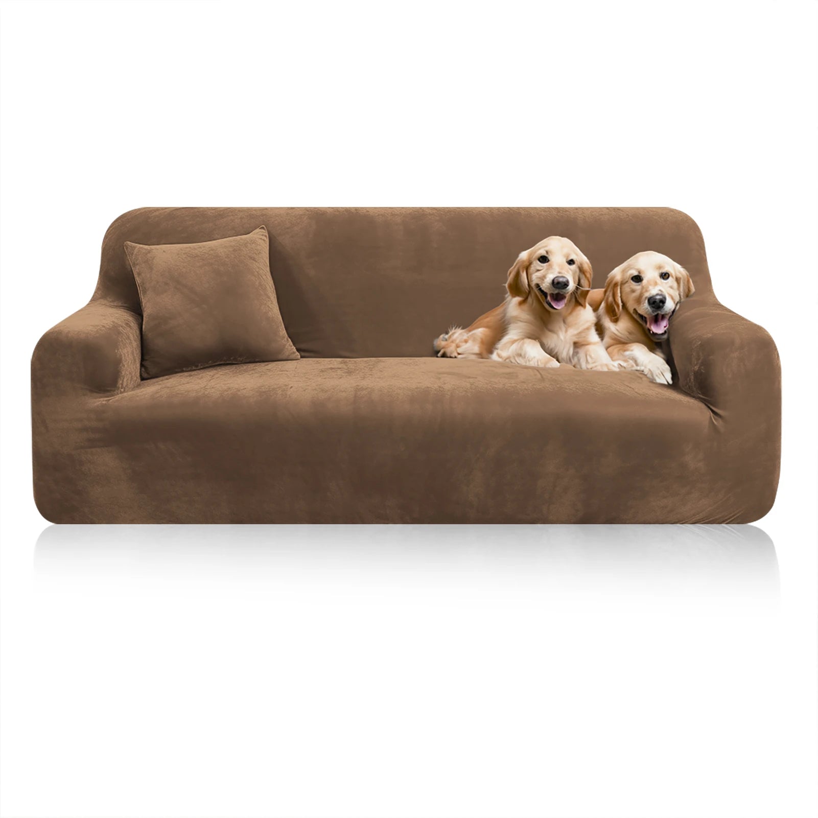 Stretch Velvet Sofa Covers — Soft Furniture Protector with Non-Slip Bottom