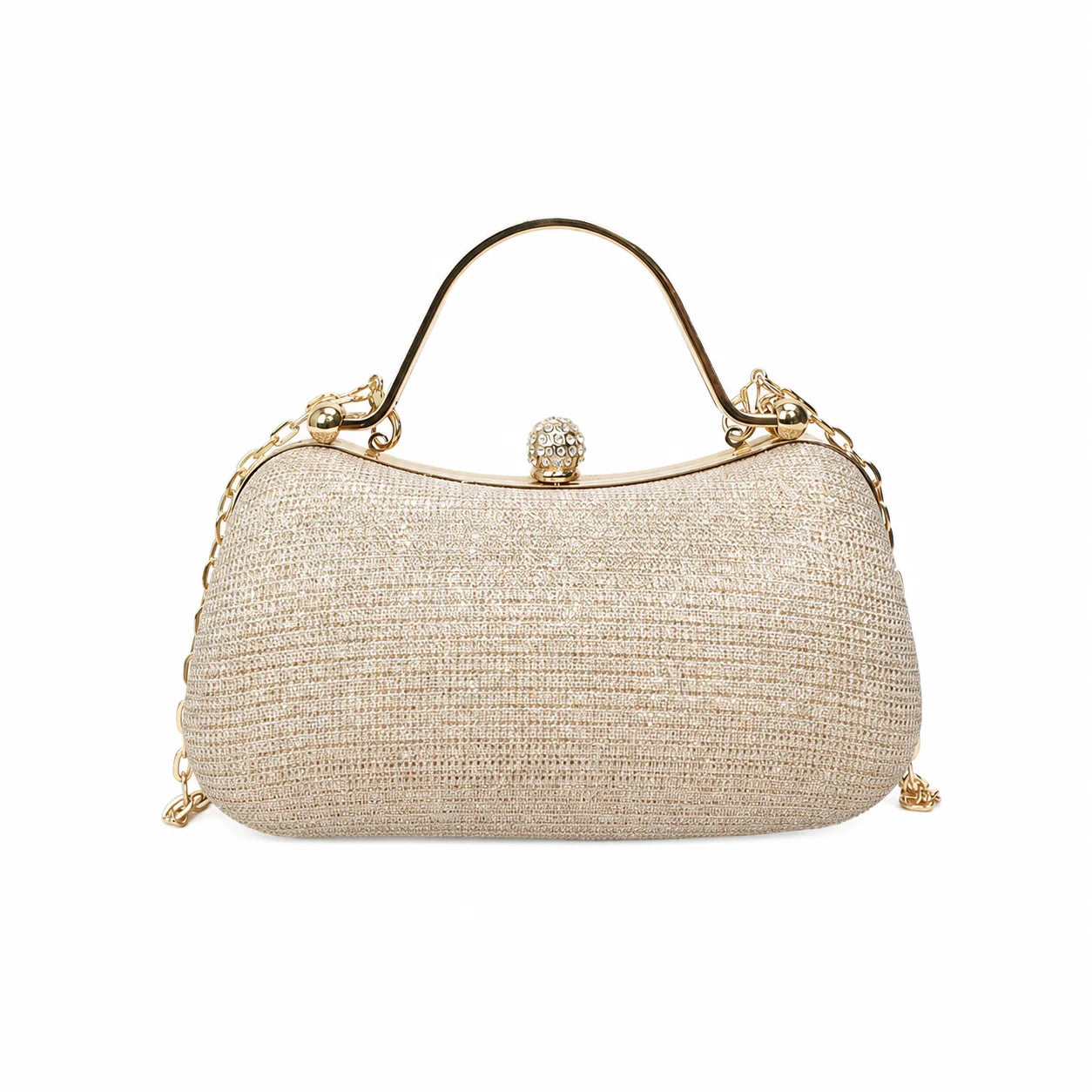 Structured Square Evening Bag — Versatile Clutch with Chain Strap