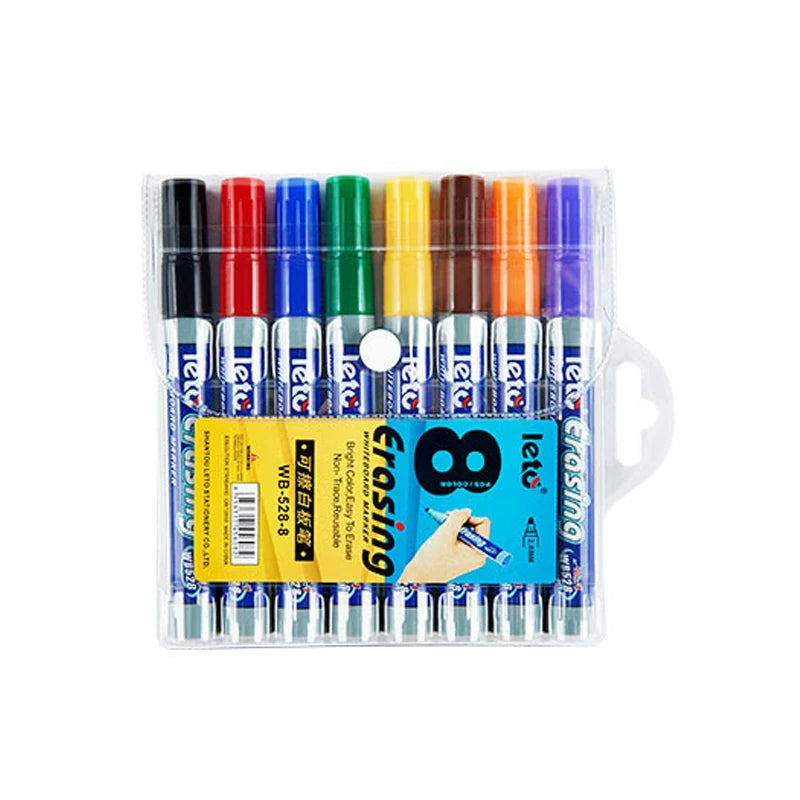 Dry Erase Whiteboard Markers — Vibrant Multi-Color Set for School and Office