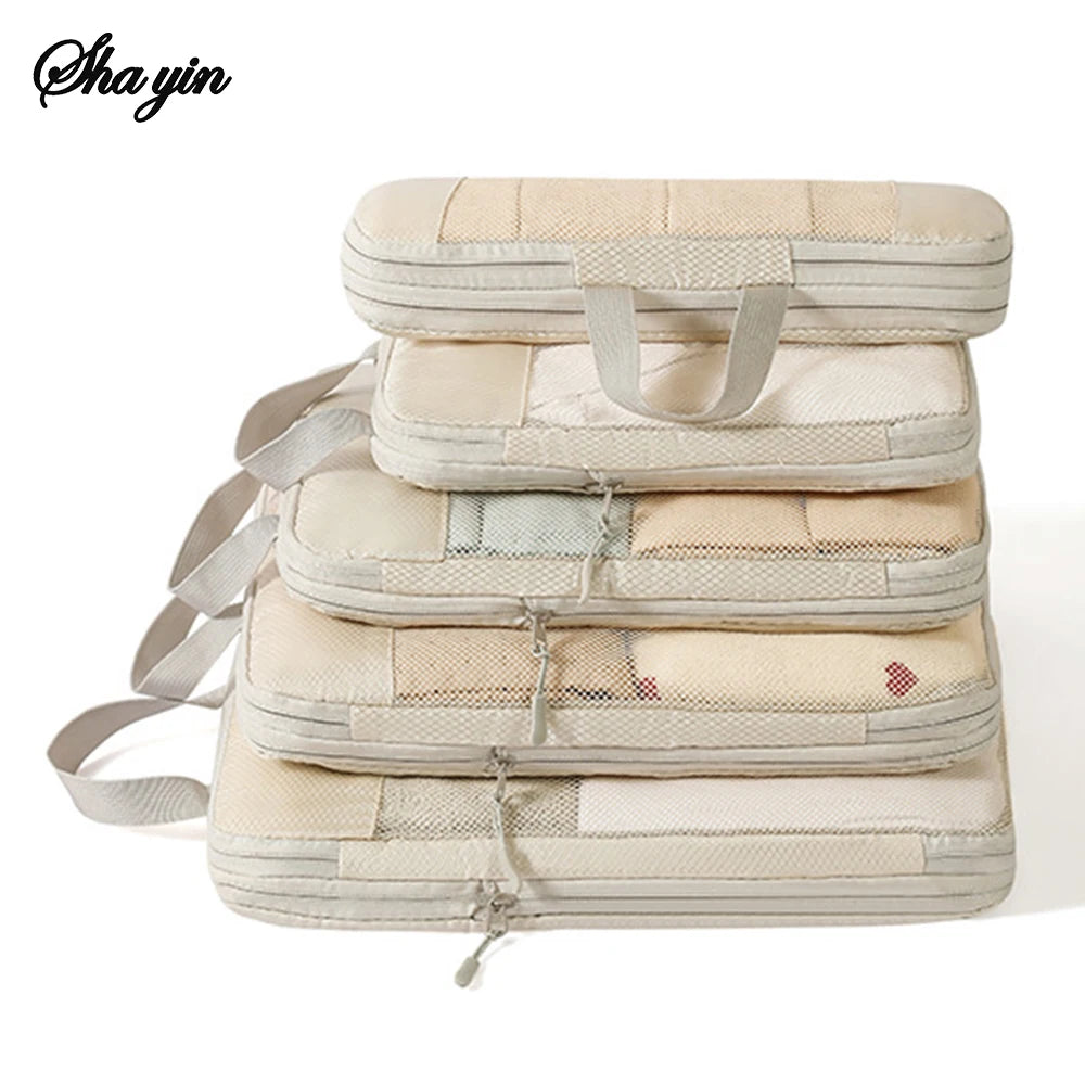 Compressed Clothing Storage Bag Set — Space-Saving Travel Organizer