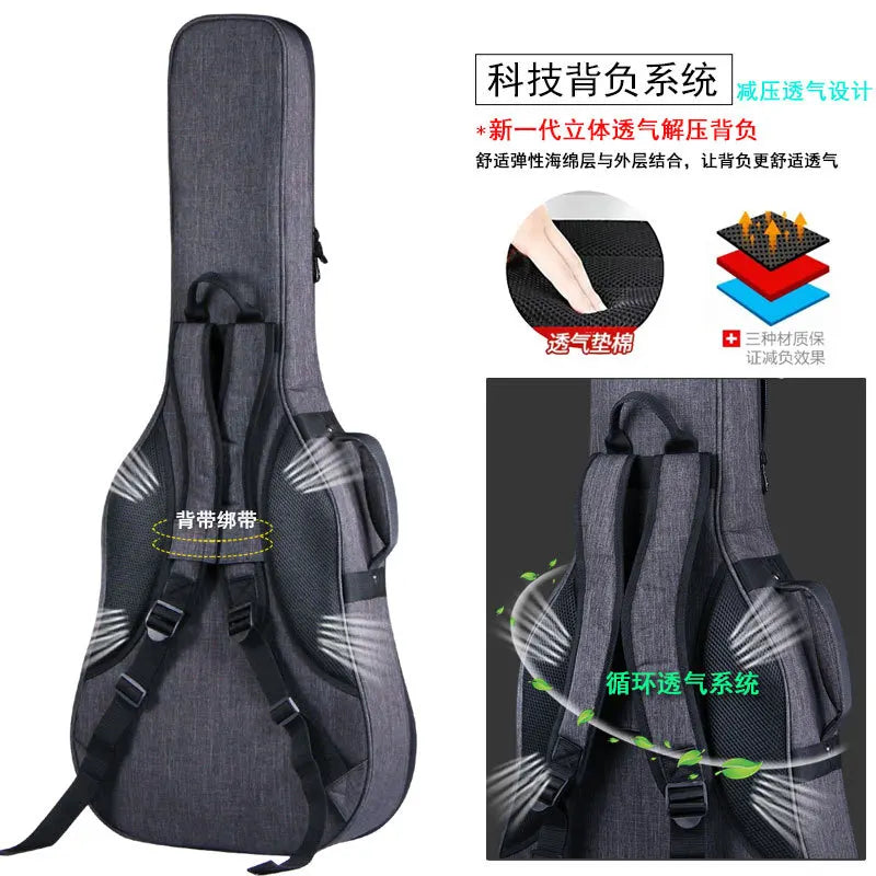ABQP Acoustic Guitar Bag — Water Repellent Instrument Backpack