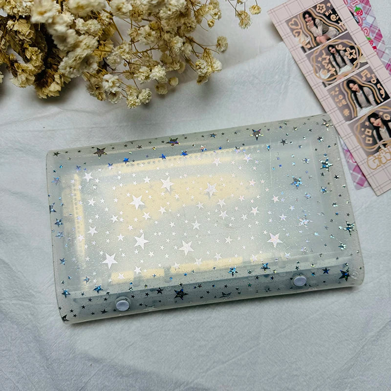 HarPaper Glitter Star Photo Album — A6 Binder for 2x6 Inch Photo Strips