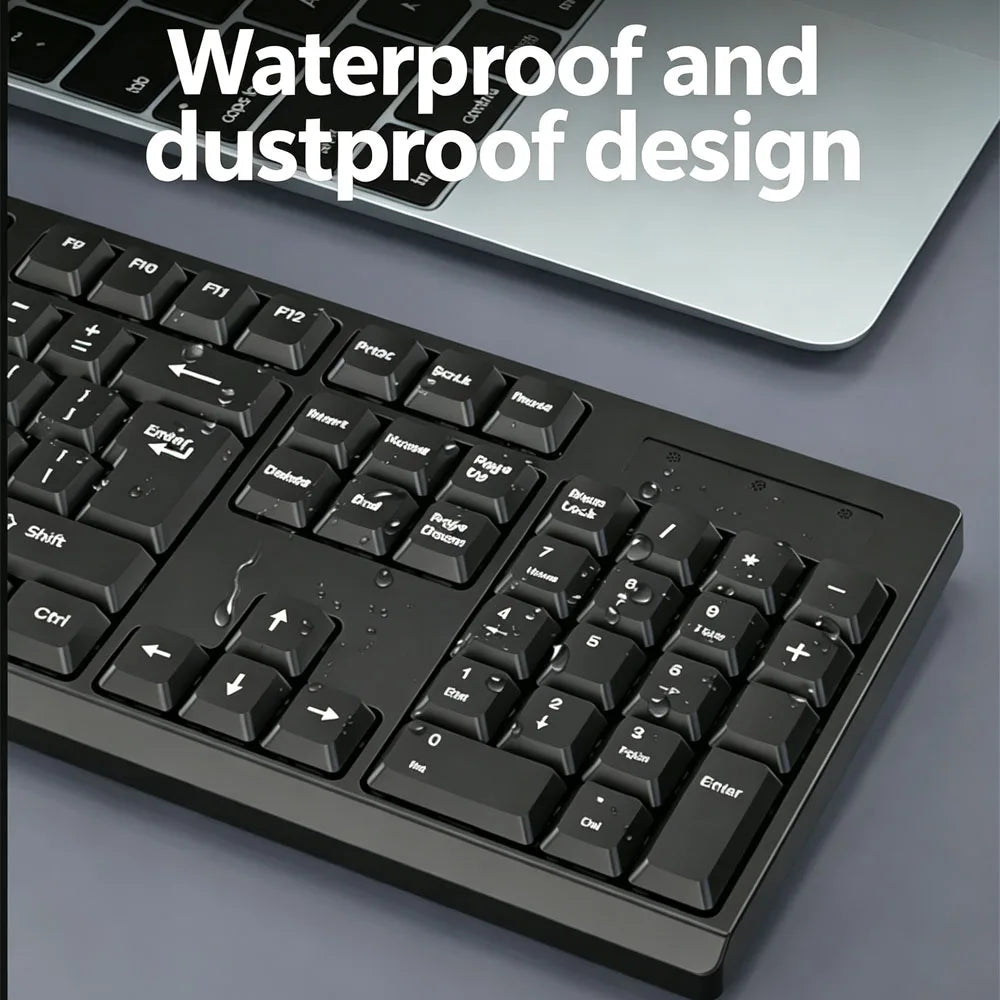 kebidumei Wireless Keyboard and Mouse Kit — Silent USB Combo for Office & Home