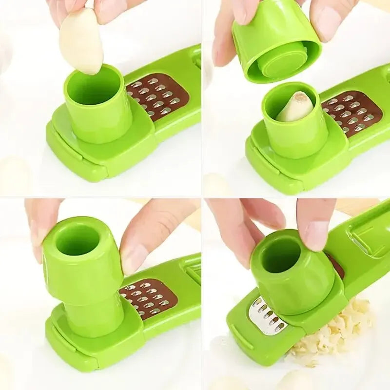Mini Manual Garlic Grinder — Compact Kitchen Mashing Tool, Green