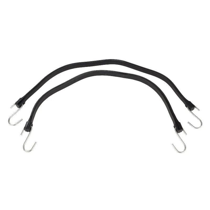 EPDM Rubber Strap Bungee Cords — Heavy Duty S-Hook Fasteners, 2-Pack