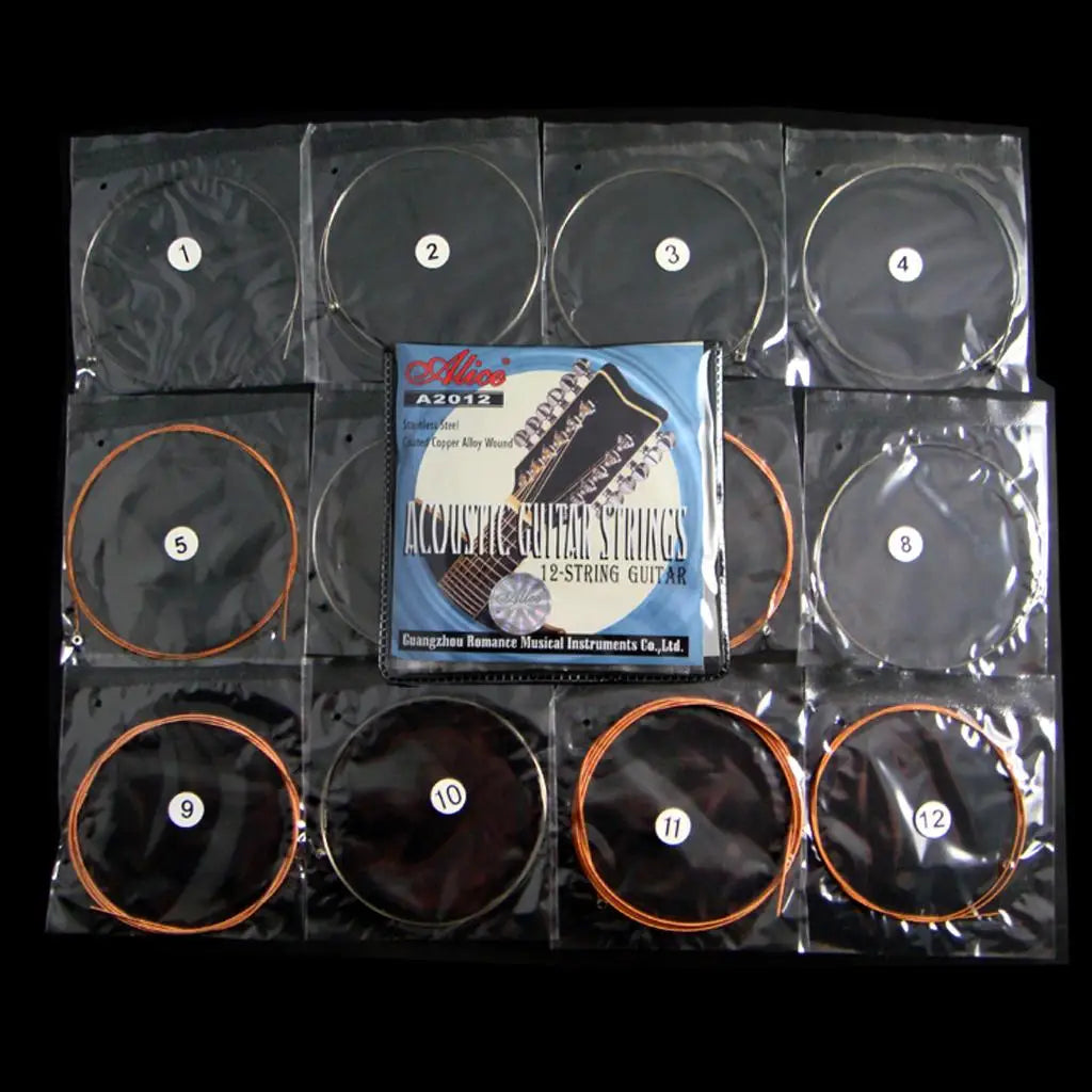 Acoustic Guitar String Set — Stainless Steel Replacement Strings for Folk Guitars
