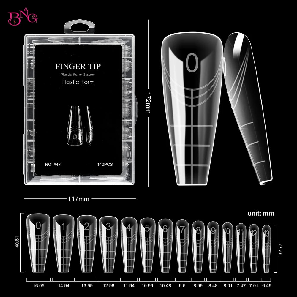Dual Nail Forms for Poly Gel — Full Cover Manicure Extension Molds