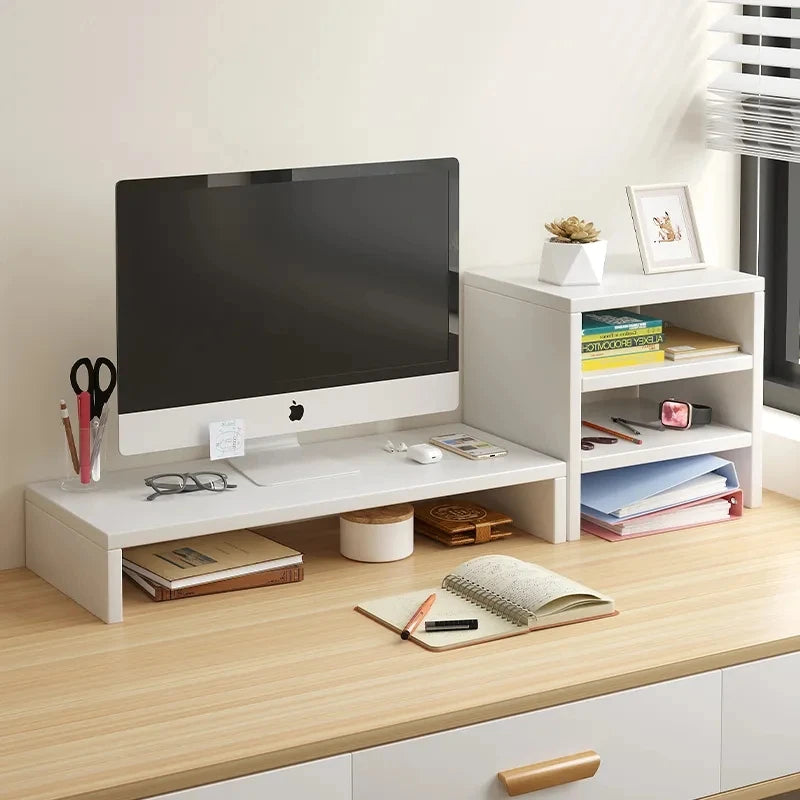 Sandy Rose Monitor Riser Stand — Ergonomic Desk Organizer for Office and Home