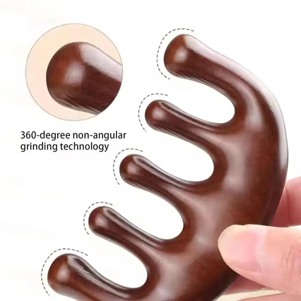 Natural Gua Sha Massage Comb — Scalp and Face Relaxation Tool
