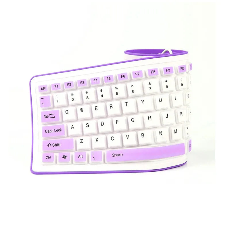 BuyinCoins Foldable Silicone Keyboard — Waterproof Portable USB Wired Design