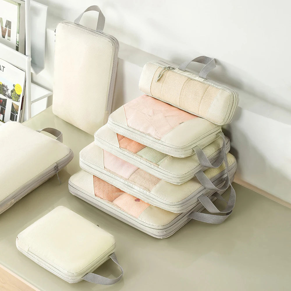 Compressed Clothing Storage Bag Set — Space-Saving Travel Organizer
