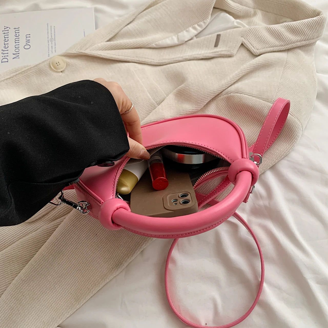 Half Moon Hobo Bag — Soft Leather Shoulder Bag & Crossbody Purse