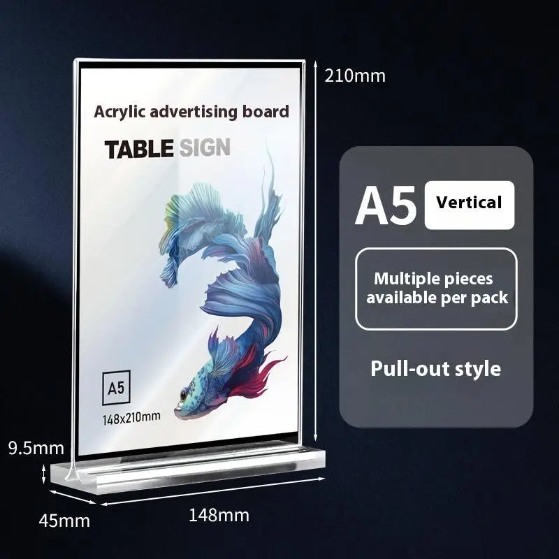 Acrylic Sign Holder — Desk Display Stand
