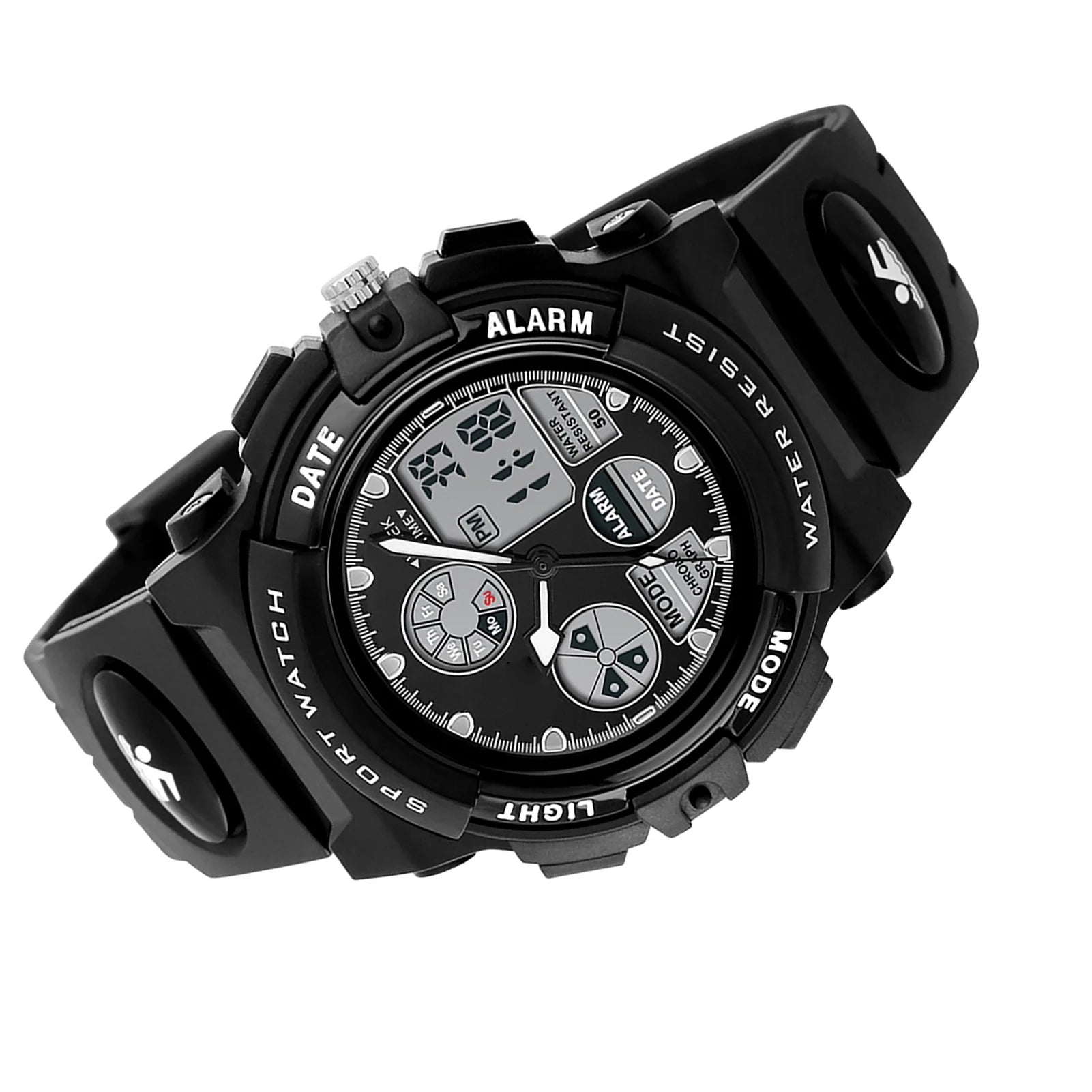 Digital Sports Watch for Kids — Waterproof Quartz Wristwatch with Alarm