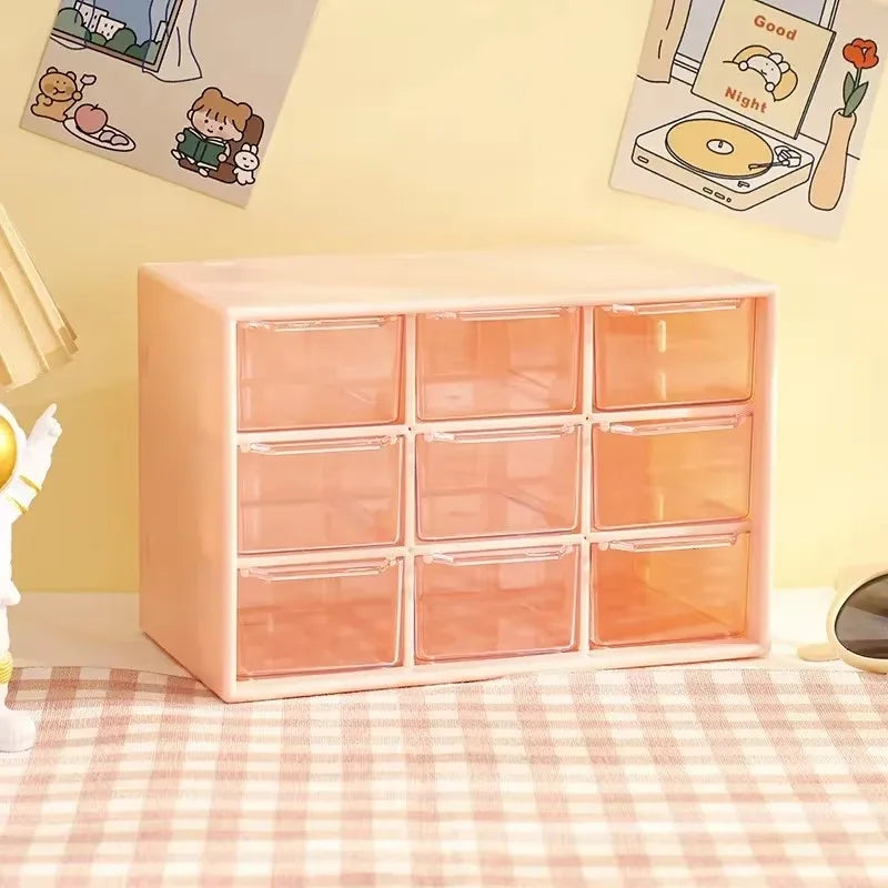 Clear Plastic Desk Organizer — Multi-Section Storage with Mini Drawers