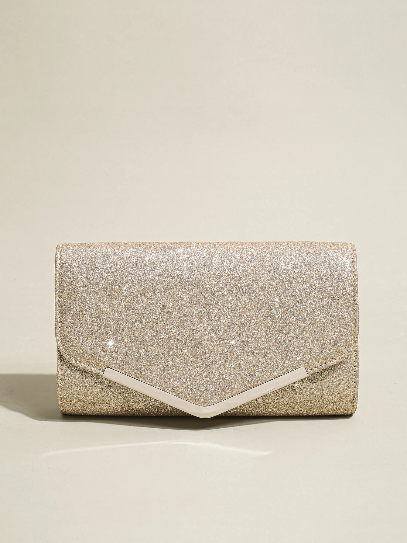 Glitter Evening Clutch Purse — Elegant Envelope Handbag with Detachable Chain