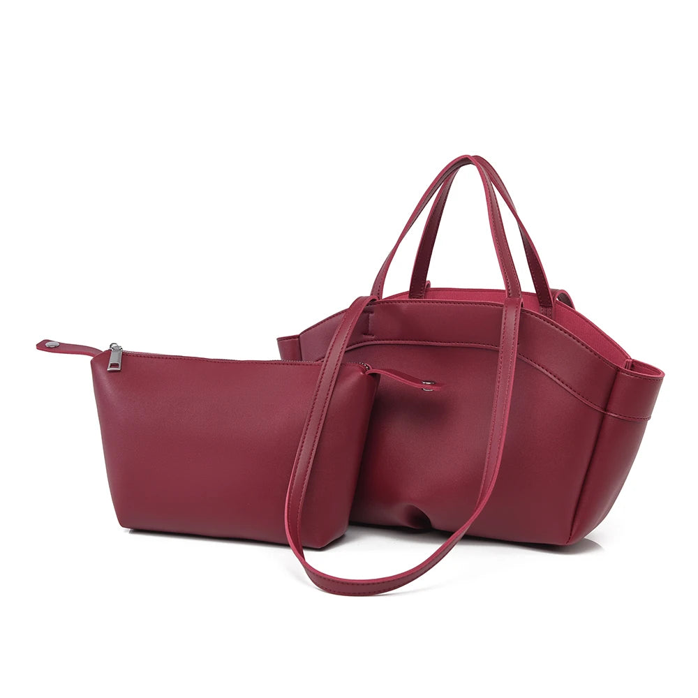 Structured Boat-Shaped Tote Bag — Elegant Handbag with Dual Carry Styles