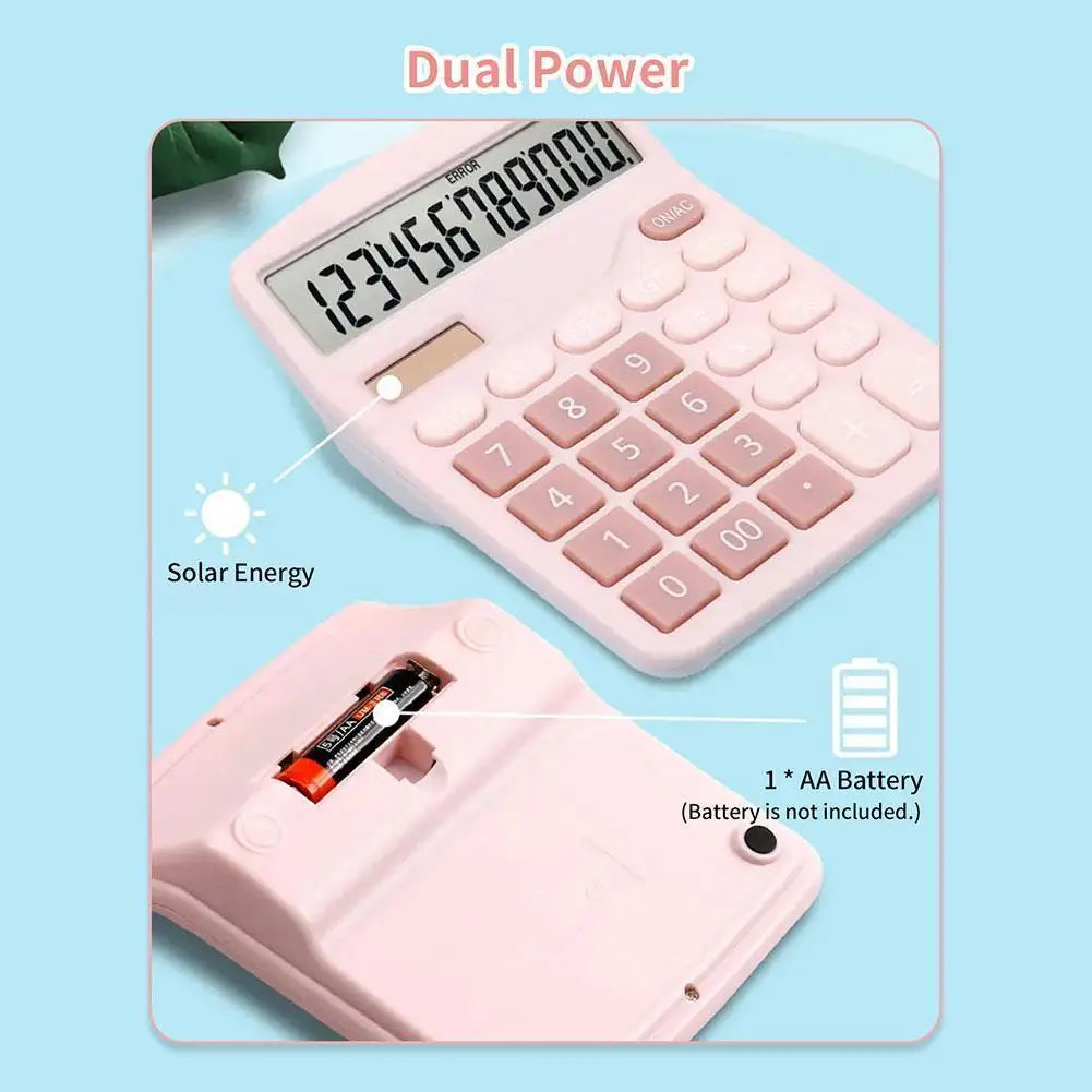 12-Digit Dual Power Calculator — Solar and Battery Office Tool
