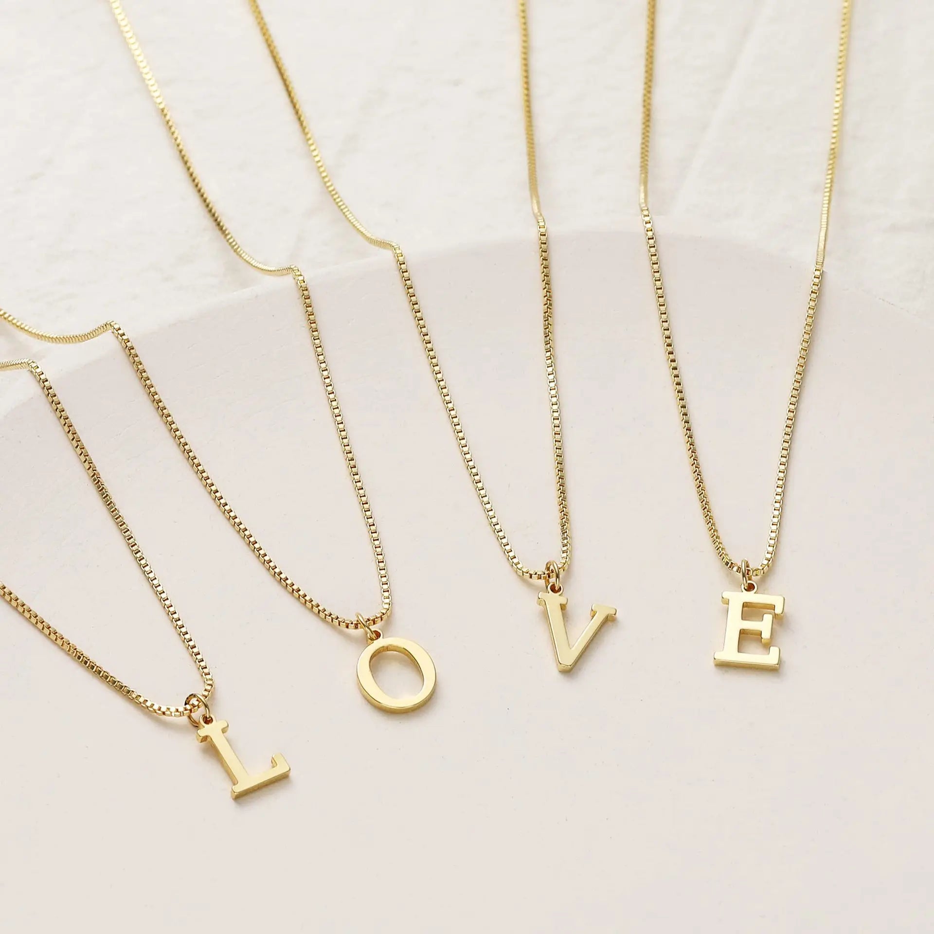 MECYLIFE Initial Letter Necklace — 18K Gold Plated Stainless Steel Jewelry