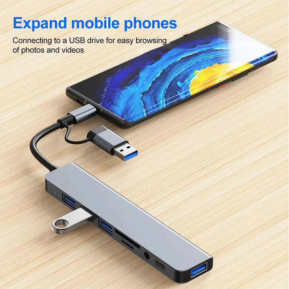 7-in-1 USB-C Hub — High-Speed Aluminum Multi-Port Extender