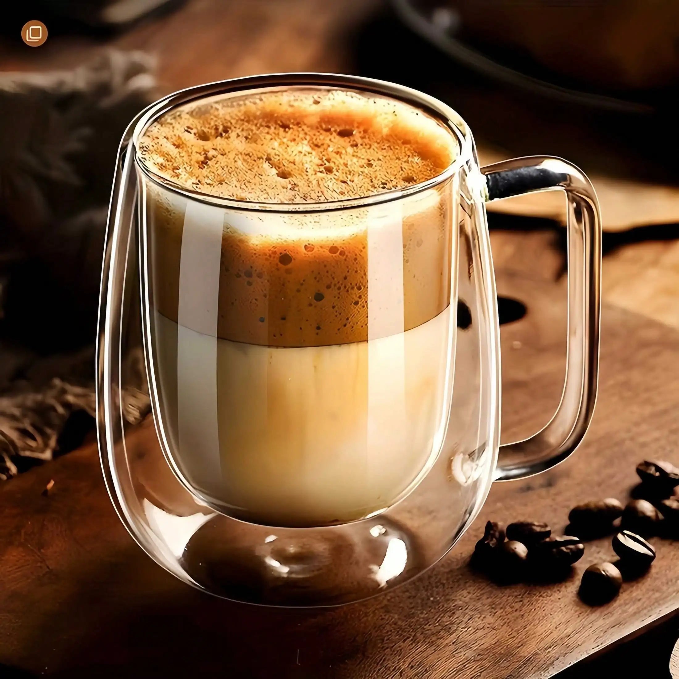 Double Walled Glass Coffee Cup Set — Insulated Transparent Drinkware, 4-Piece