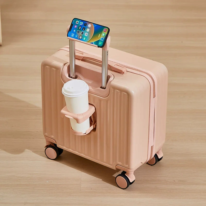 18-Inch Lightweight Travel Luggage — Hard Shell Spinner Suitcase with Combination Lock
