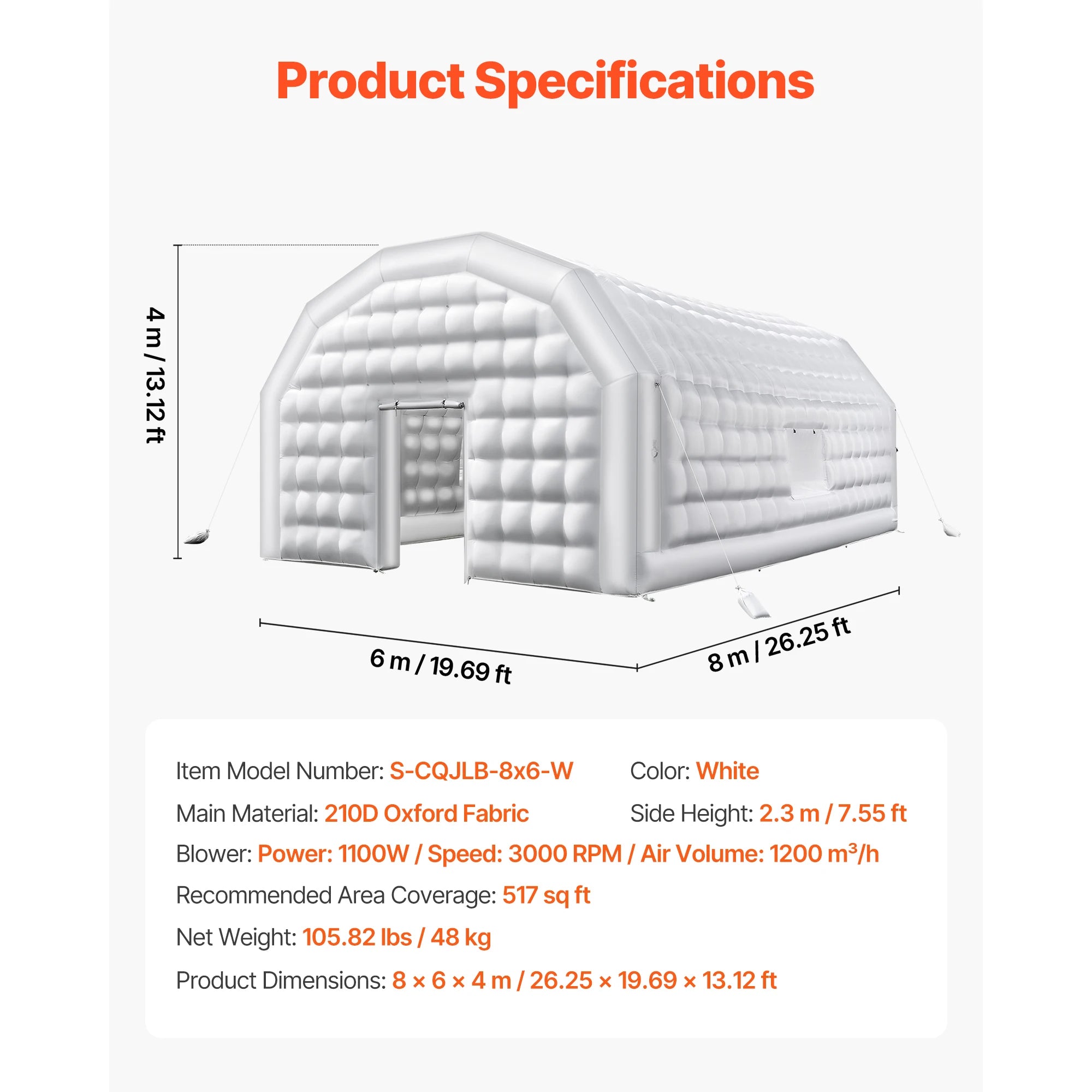 SucceBuy Inflatable Nightclub Tent — Large Event Venue with Blower