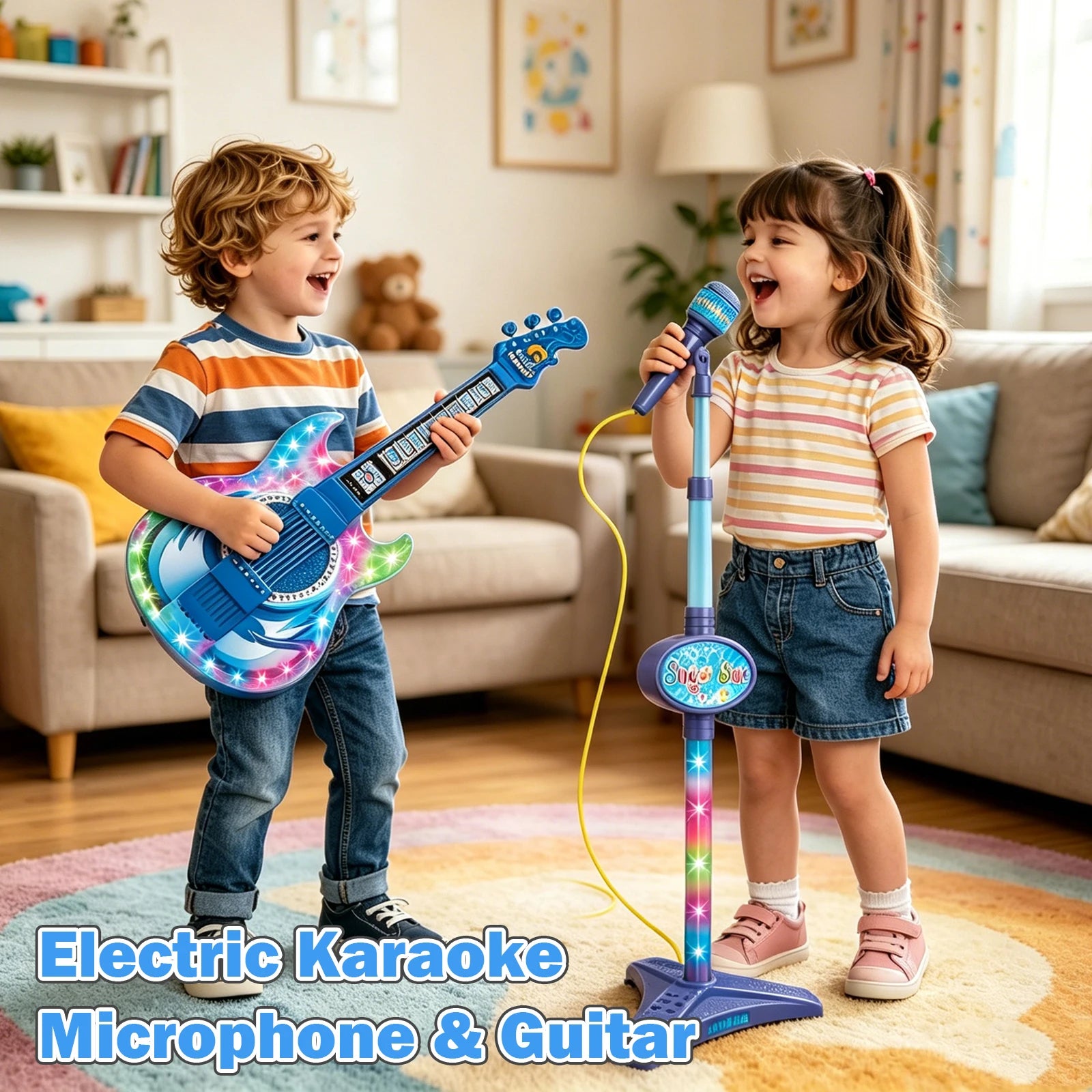 CONUSEA Kids Karaoke Microphone & Guitar Set — Musical Instrument Toy