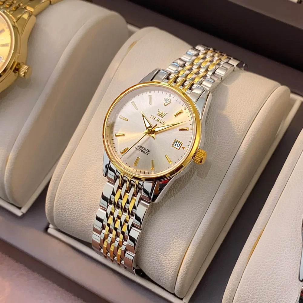 OLEVS 6635 Elegant Women's Watch — Automatic Mechanical Wristwatch with Luminous Date