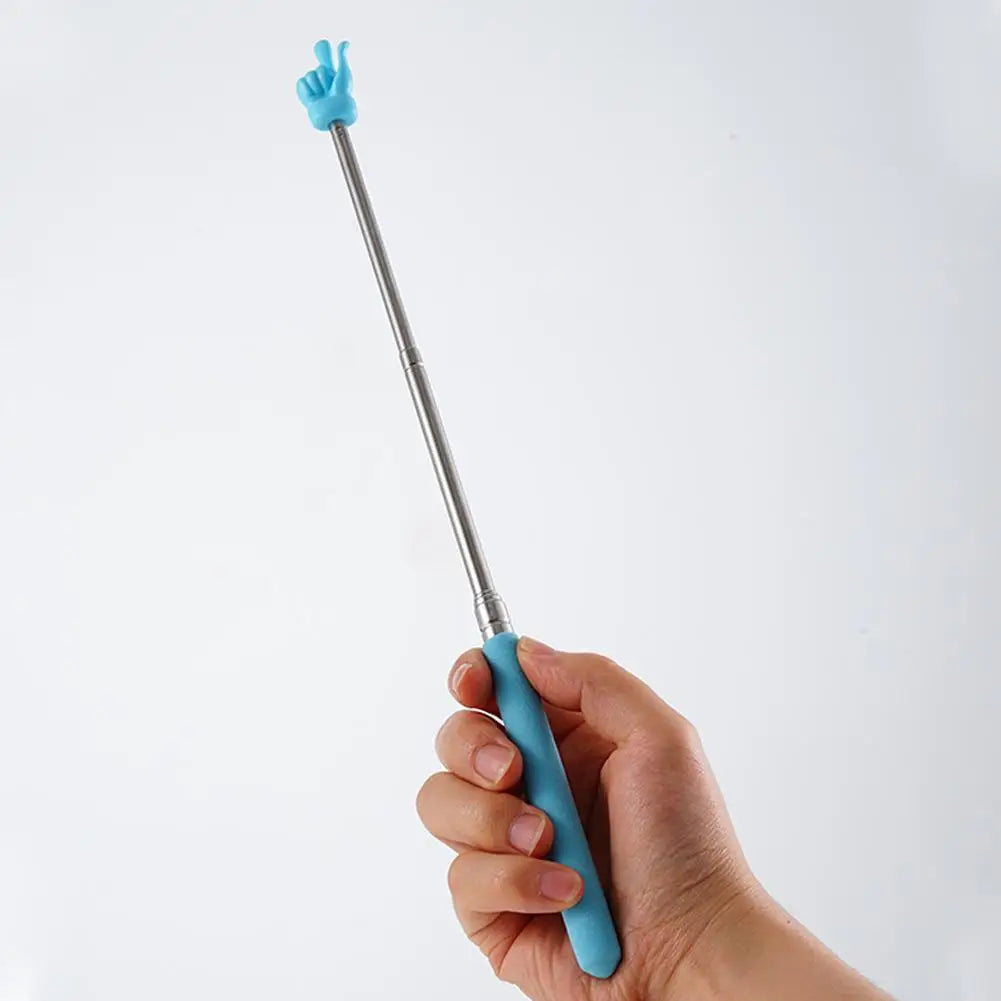 Retractable Finger Design Teacher Pointer — Telescopic Stainless Steel Teaching Stick