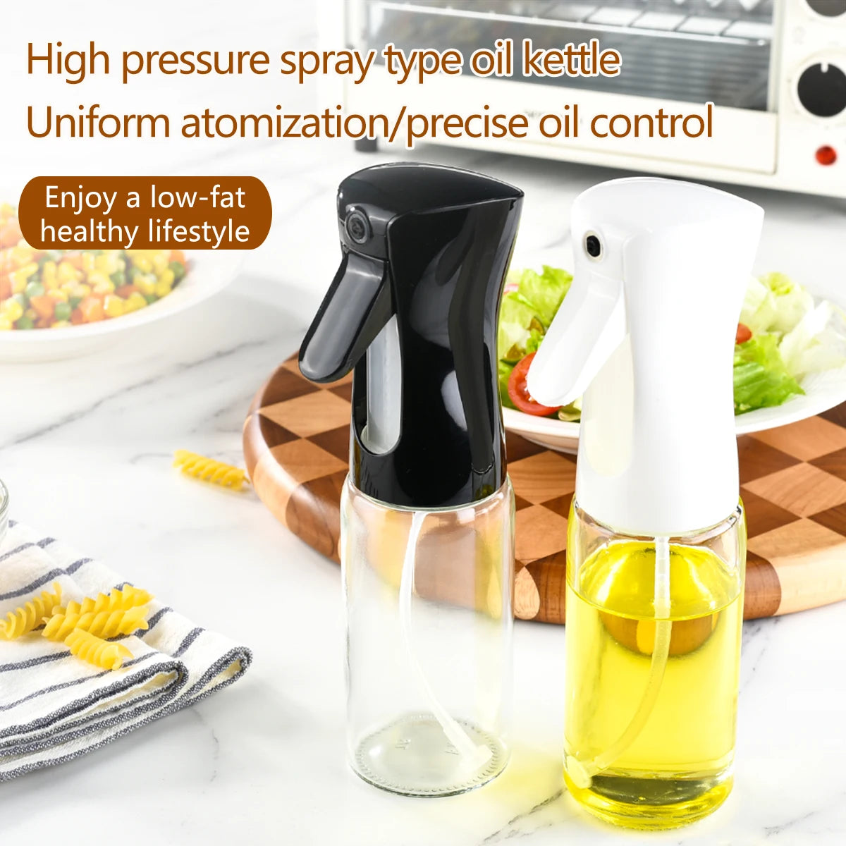 High-Pressure Oil Spray Bottle — Fine Mist Atomizer for Cooking and Gardening